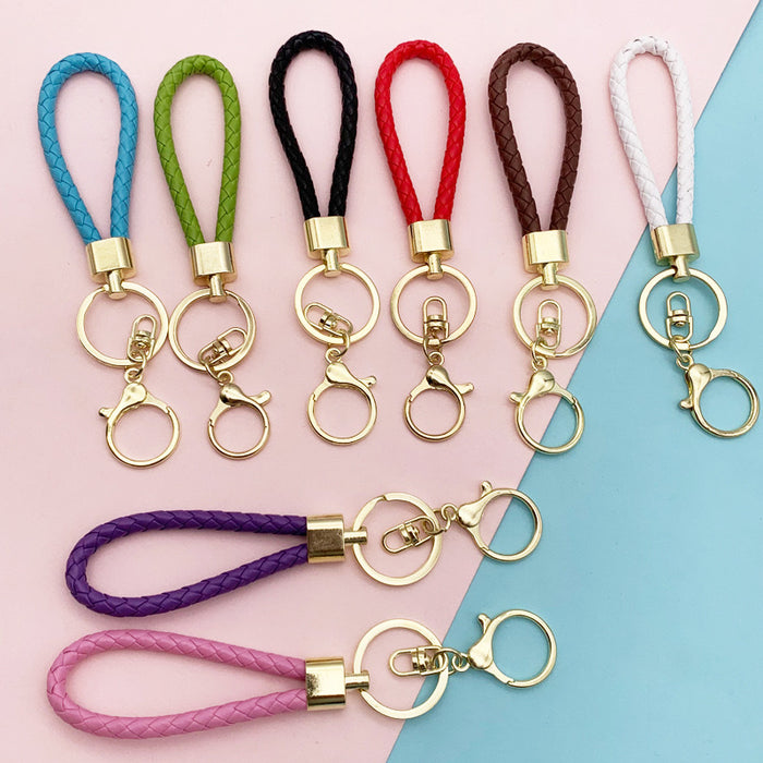 Wholesale  alloy head braided rope keychain pure alloy round dragon buckle pendant s car key ring