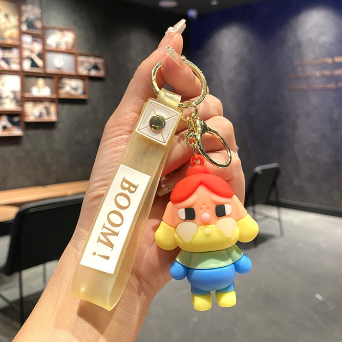 Wholesale Tear doll cartoon keychain cute  doll children' s school bag pendant keychain claw machine small gift