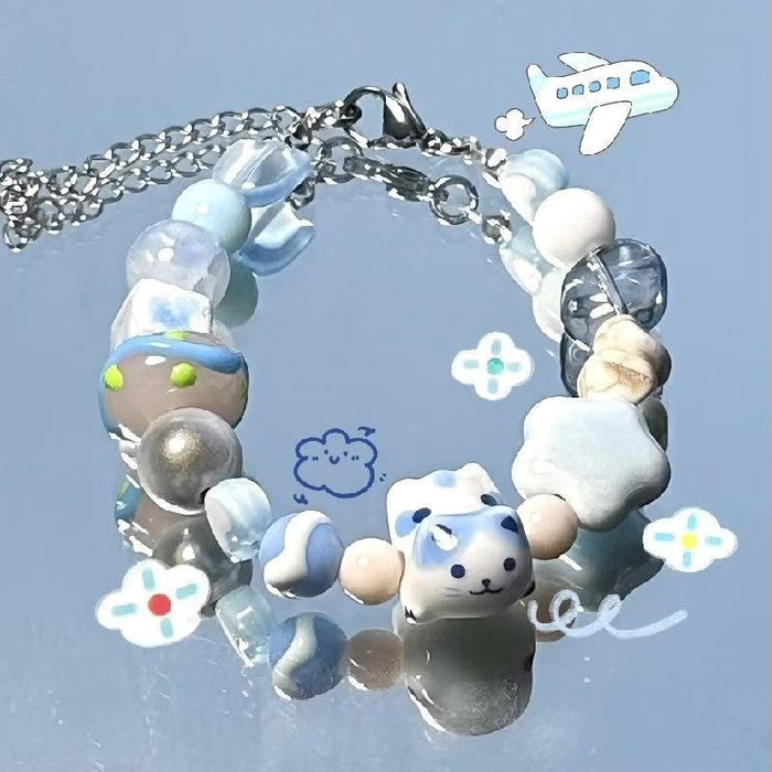 Wholesale Colorful Rainbow Star Elastic Rope Bracelet Jewelry