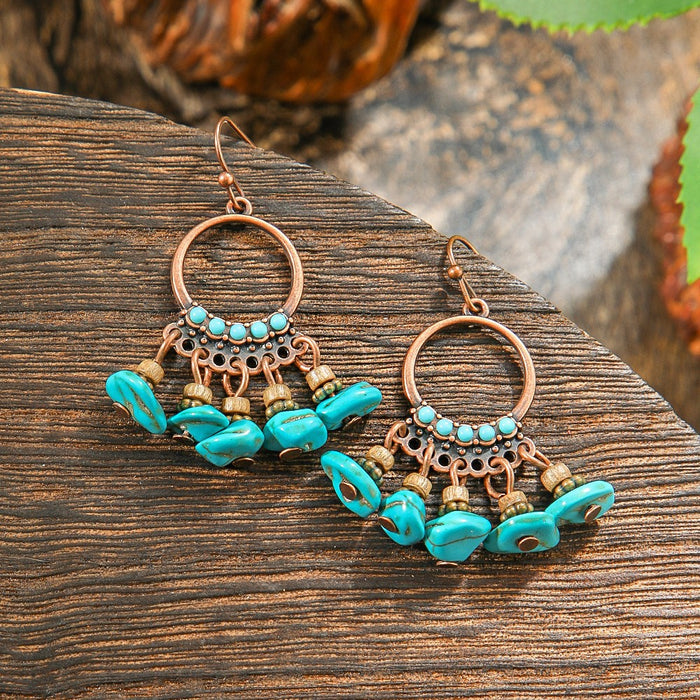 Wholesale Bohemian Geometric Hollow Tassel Earrings for Party Fashion Accessory MOQ≥2