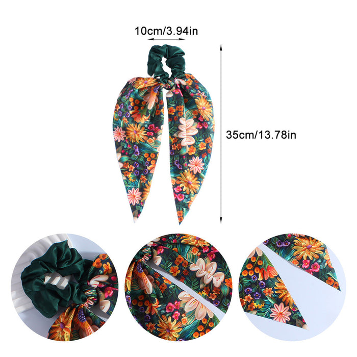 Wholesale Printed Ribbon Large Intestine Hair Ring Headwear Women's Hair Belt