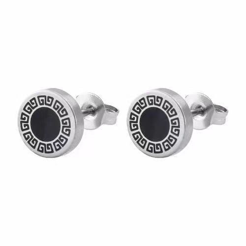 Wholesale Stainless Steel Roman Numeral Round Cake Earrings  JDC-ES-Yanc014