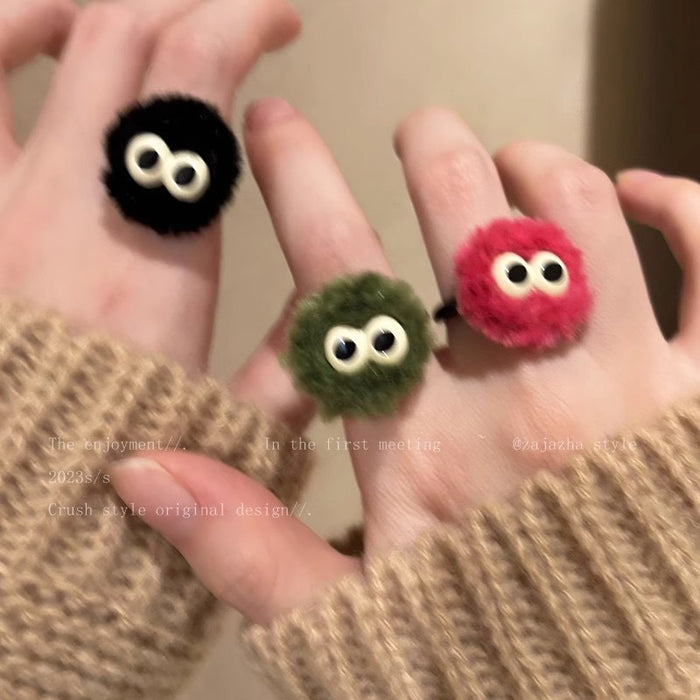 Wholesale Plush ring, niche design, cartoon and funny, index finger ring, fashionable and personalized ring