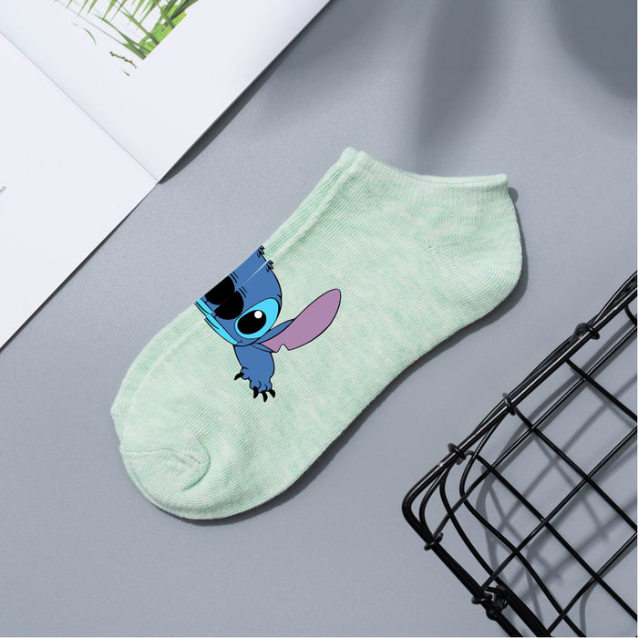 Wholesale Cartoon Simple Breathable Short Style Multi-color Cotton Crew Socks JDC-SK-WuDM001