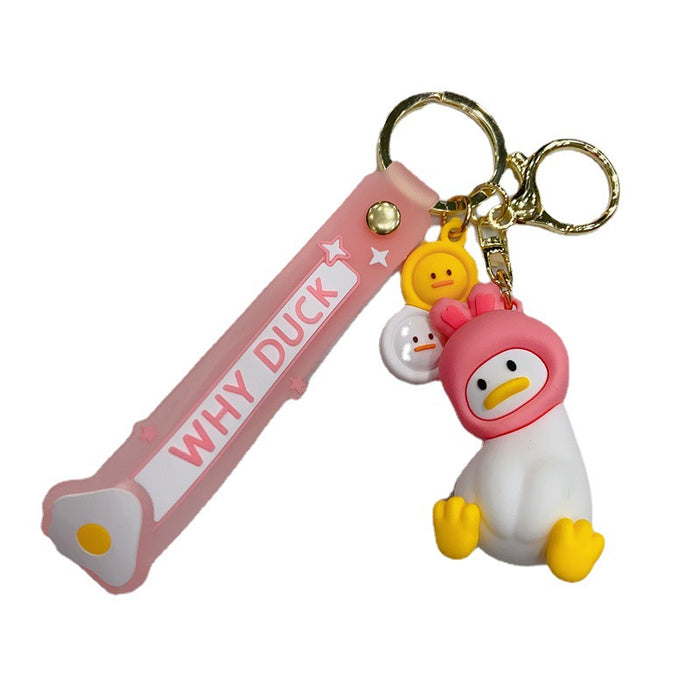 Wholesale Creative Cartoon Crooked-Neck Duck Fun Keychain