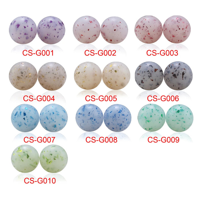 Wholesale 50pcs Platinum Glitter Silicone Beads JDC-BDS-HongZhou017