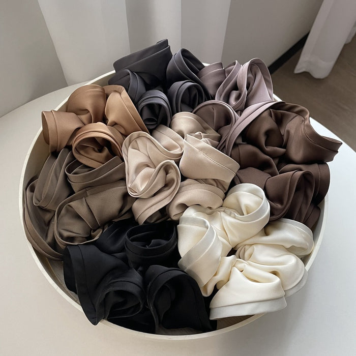 Wholesale Oversized Fungus Edge Flower Bud Satin Hair Tie JDC-HS-QZ005