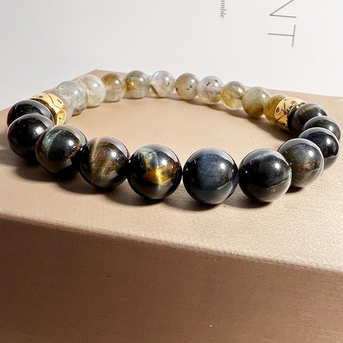 Wholesale Tiger Eye Stone Bracelet, Simple Grey Moonlight Elastic Crystal Bracelet, Jewelry