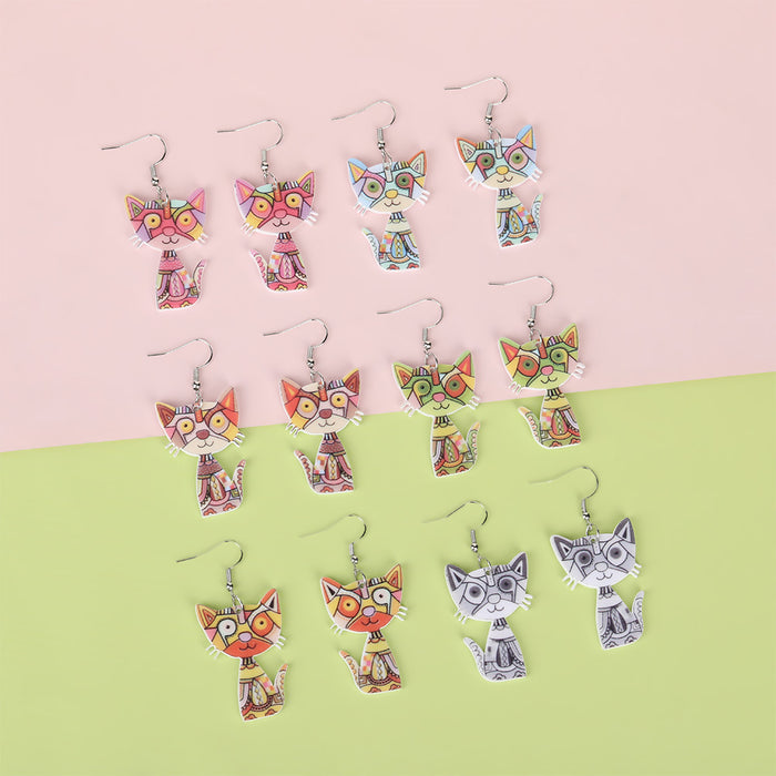 Wholesale Cute Cartoon Cat Earrings