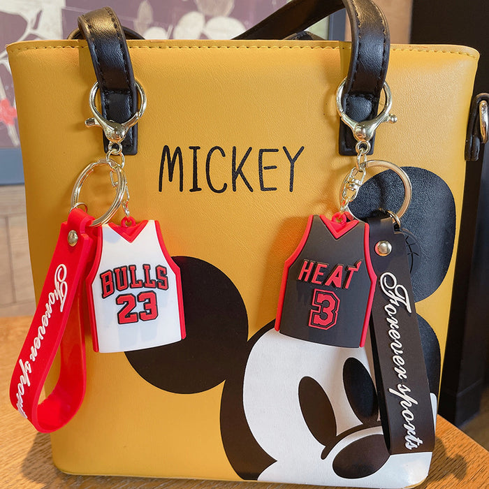 Wholesale Cartoon Basketball Jersey PVC Keychain JDC-KC-LuoYan024