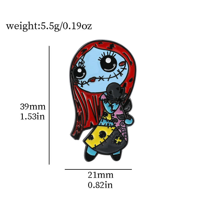 Wholesale  Brooch Cartoon Funny Skull Scream Chainsaw Horror Clown Metal Badge