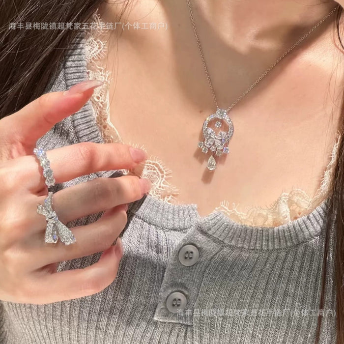 Wholesale Copper Alloy Electroplated Dream Catcher Butterfly Pendant Necklace