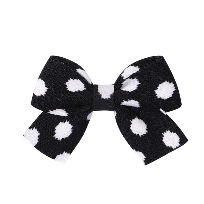 Wholesale Polyester Milk Pattern Fabric Bow Hairpin JDC-HC-Xiane016