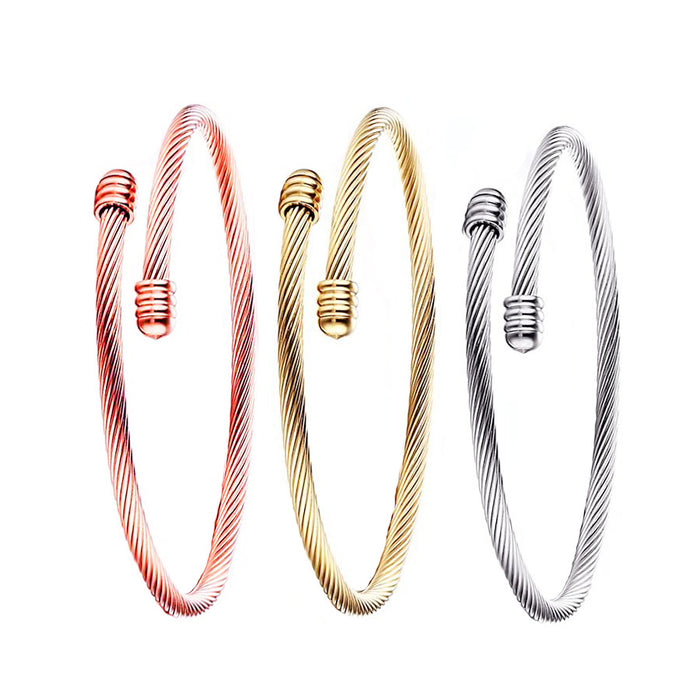 Wholesale Simple Three-color 18K Gold Stainless Steel Bracelet JDC-BT-LiR003