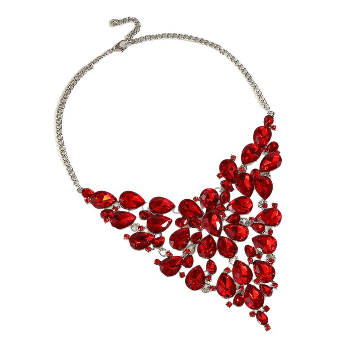 Wholesale Exaggerated retro necklace, earrings, jewelry set, luxurious gift clothing, collarbone chain