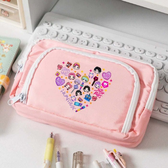 Wholesale KPOP Candy-colored cartoon print Pencil Bags for primary and secondary school girls