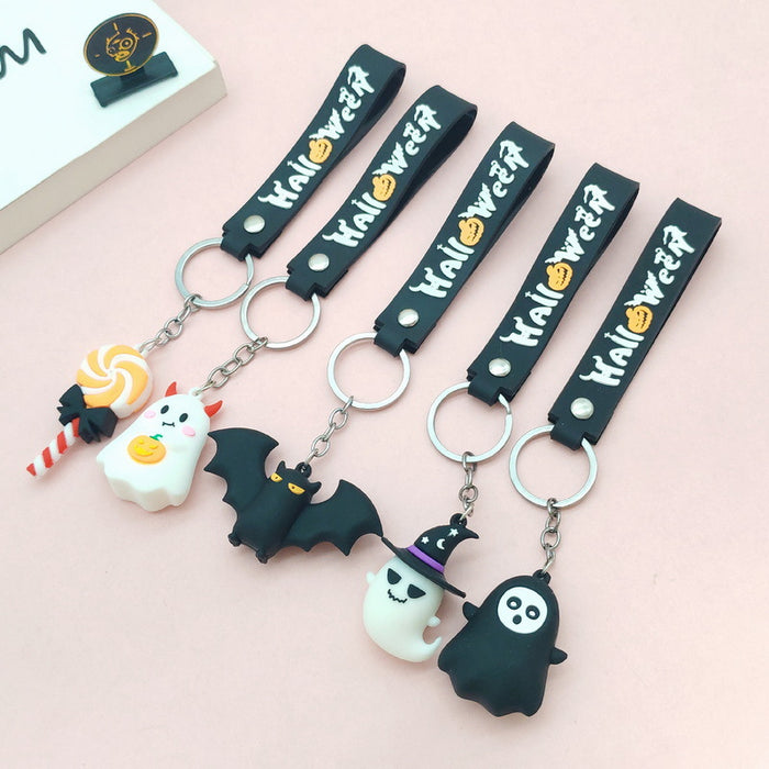 Wholesale Soft Glue Keychain Pendant - Skull Pumpkin Death Cartoon MOQ≥2