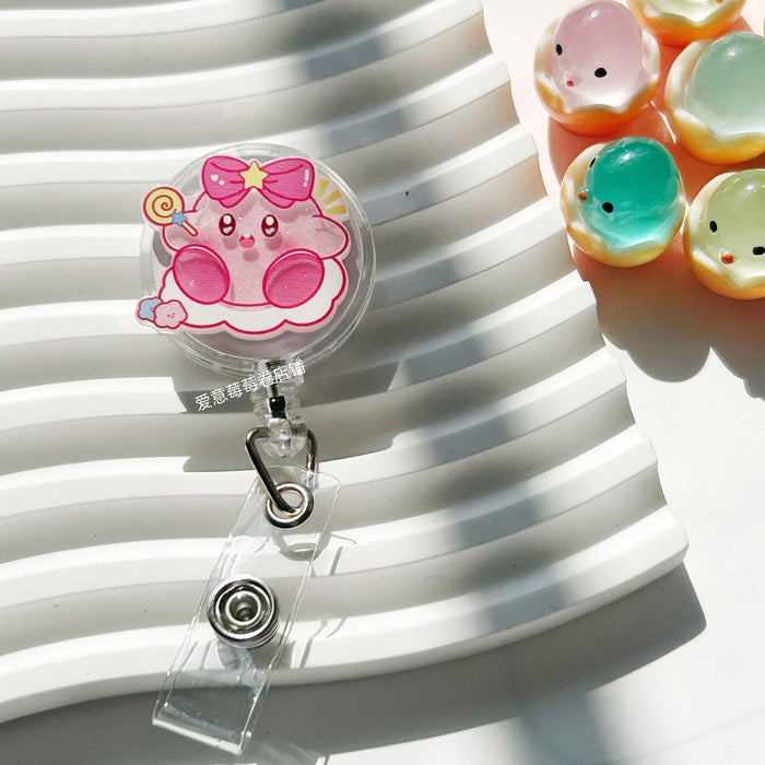 Wholesale Cute Cartoon Retractable Buckle Badge Reels Keychains