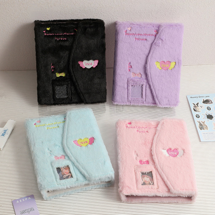 Wholesale Butterfly Plush Magnetic Full-Wrap 3-inch Loose-Leaf Storage Book