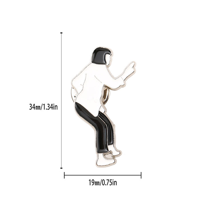Wholesale Metal Punk Style Character Brooch Pin Black White Enamel Badge Casual Chic Jewelry Accessory