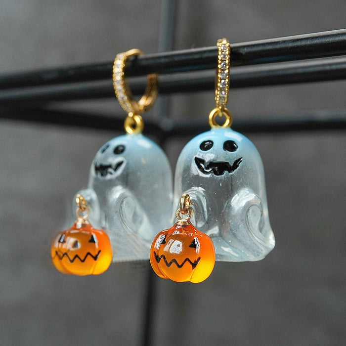 Wholesale Stainless Steel Earrings Ghost Pumpkin Earrings Women Ear Jewelry