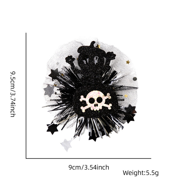 Wholesale Halloween Party Hairpin Headwear Adult Children Ghost Festival Ghost Pumpkin Ghost Mesh Side Clip Hairpin