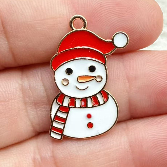 Wholesale 10pcs DIY alloy oil drip ,  reindeer,  deer,  bell,  snowman Christmas decoration accessories Pendant
