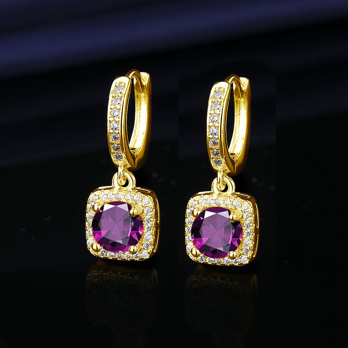 Wholesale  Princess Square Simulated Moissanite Stud Earrings Fashion Accessory Gift for Resale