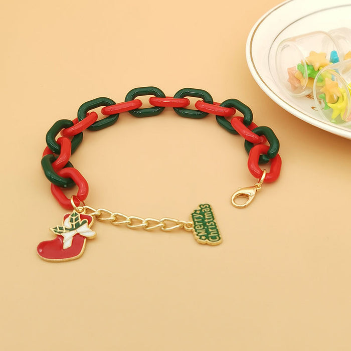Wholesale Christmas Bracelet  Tree Bell Letter Elk Garland Exaggerated Chain Bracelet