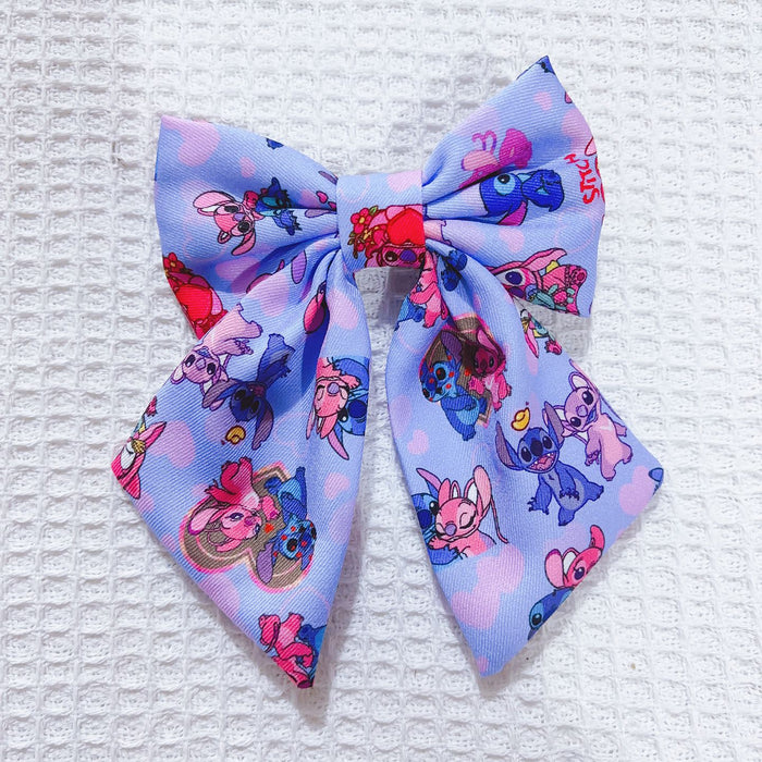 Wholesale Hair accessories girls simple bow ribbon hairpin cute blue clip