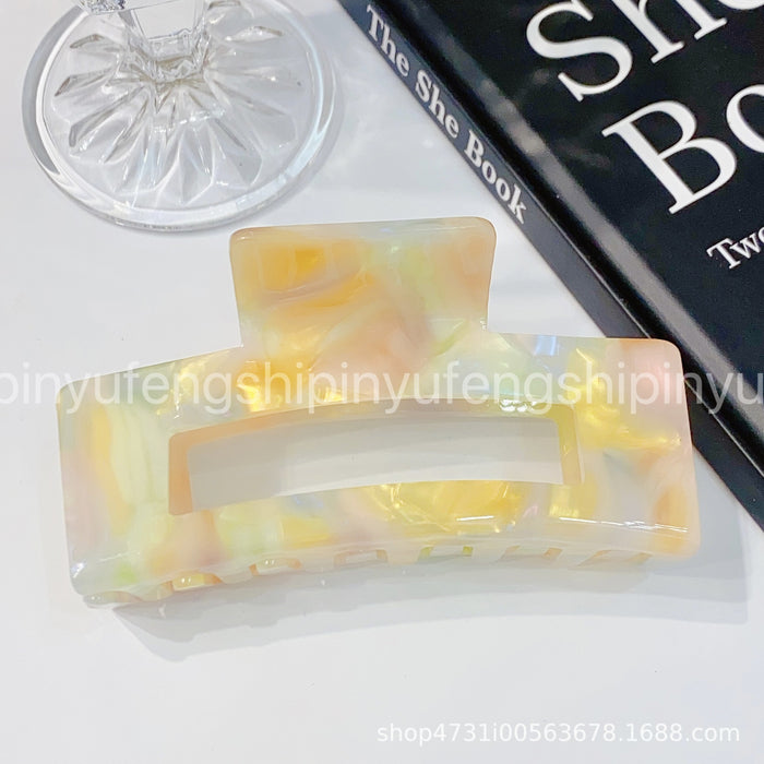 Wholesale Acetate Small Claw Clip Square Star Hollow Mermaid Color Hair Accessory