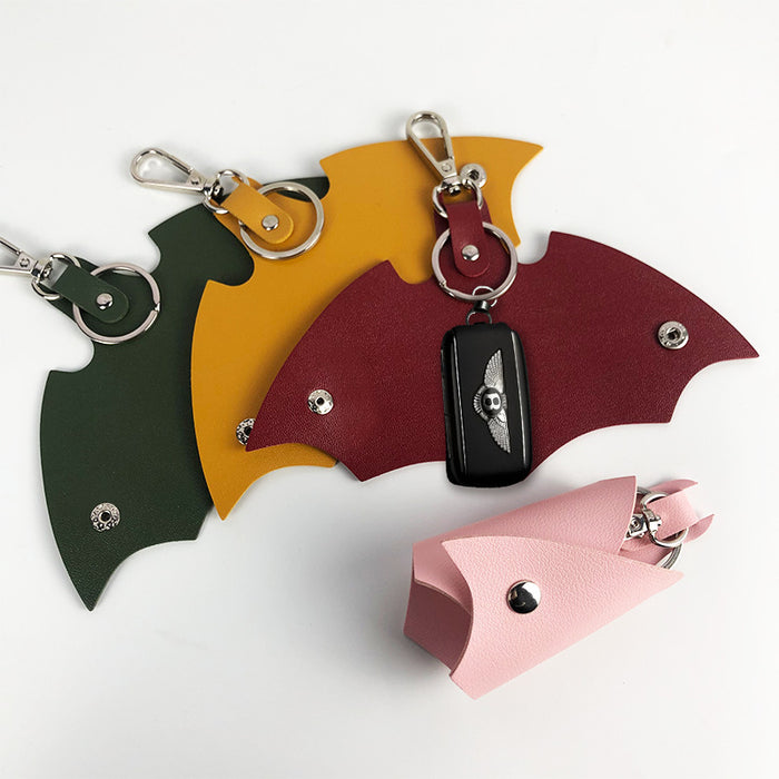 Wholesale Trendy Bat Shape PU Leather Car Keychain Key Ring Accessory For Men Women Gift