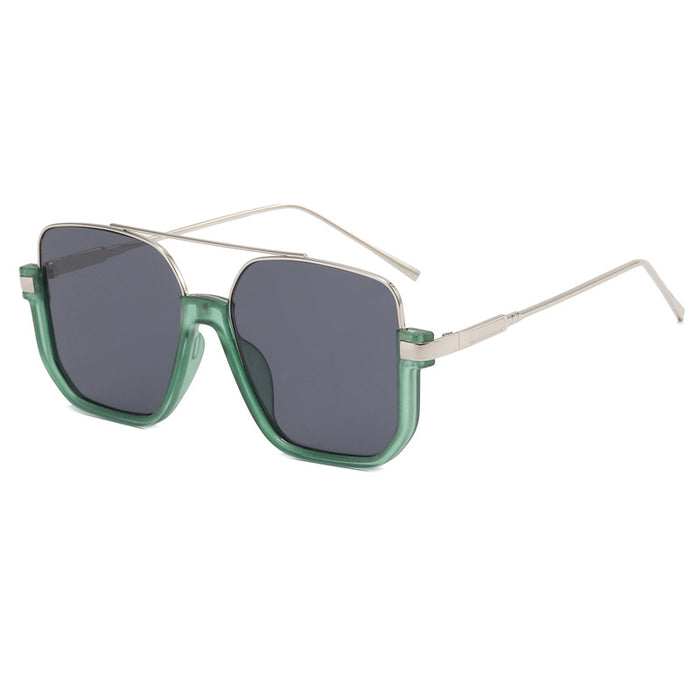 Wholesale Sunglasses for women in summer, bare faced, double beam large frame, anti blue light retro glasses, high-end street photography sunglasses