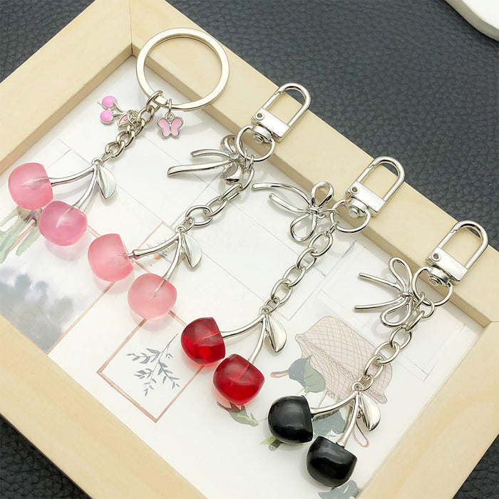 Wholesale Creative cherry-shaped enamel metal keychain