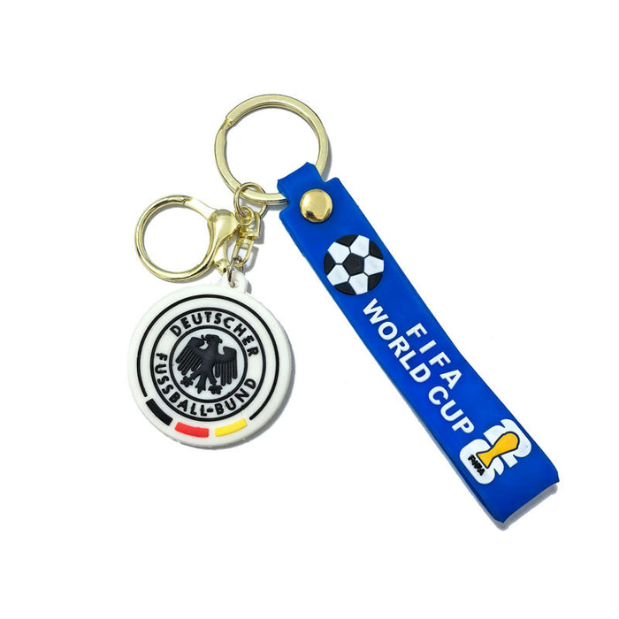 Wholesale 10pcs World Cup National Team Pvc Soft Keychain