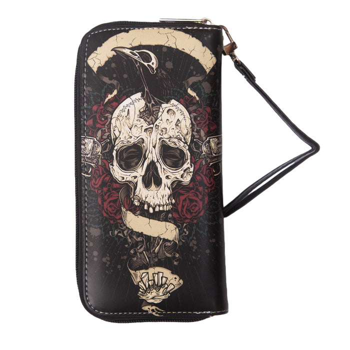 Wholesale Long Vintage Skull Wallet JDC-WT-MaoMao003