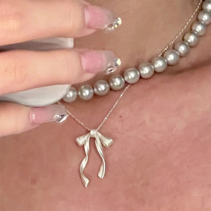 Wholesale Bow necklace, light luxury temperament, high-end feeling, collarbone chain