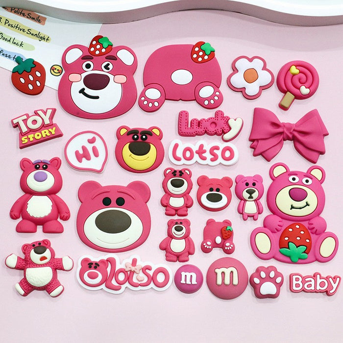 Wholesale 5pcs Cartoon bear soft rubber accessories cream rubber mobile phone case hole shoes hair accessories material bag