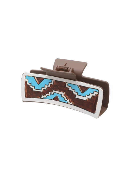 Wholesale West Denim Wind Cactus Leather Hairpin Women Shark Clip Grab Clip