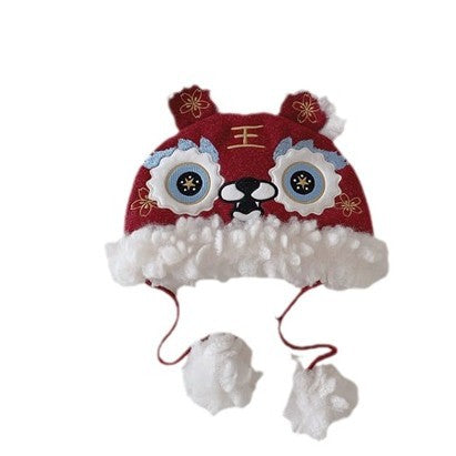 Wholesale Chinese Style plush hat three-dimensional ears warm tiger head hat