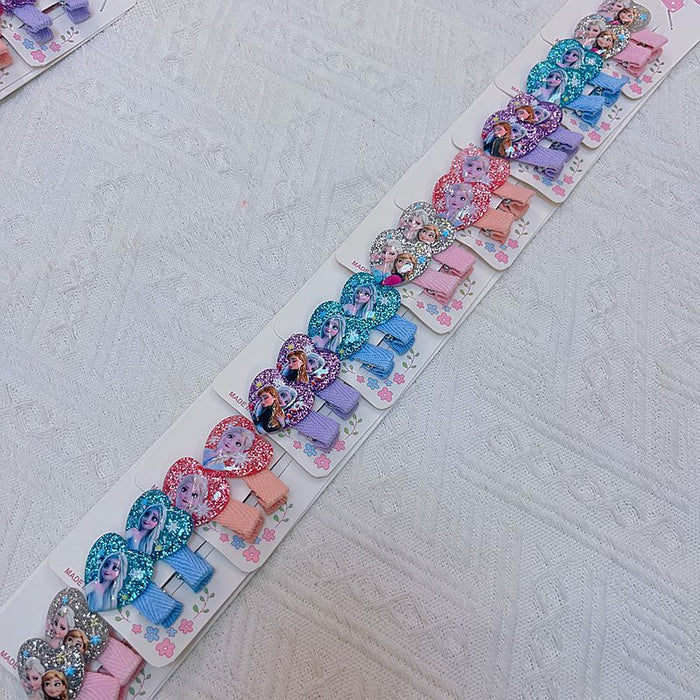 Wholesale 10pcs/ set Cartoon hair tie children' s hair accessories heart-shaped snow headband