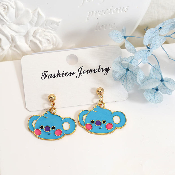 Wholesale Cute Cartoon Drop Earrings Metal Fashion Jewelry Accessory for Teens MOQ≥2