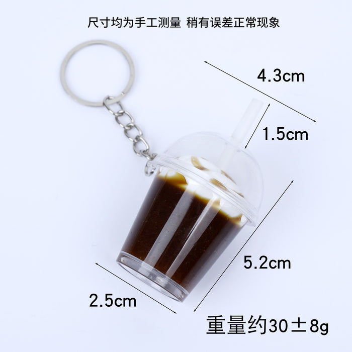 Wholesale Plastic Ice Cream Cup Keychain Pendant Simulated Dessert Style Bag Charm MOQ≥2