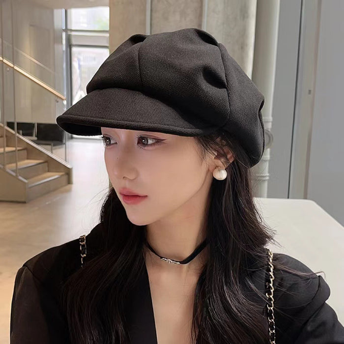 Wholesale Cloud hat new pleated octagonal hat travel versatile casual woolen beret