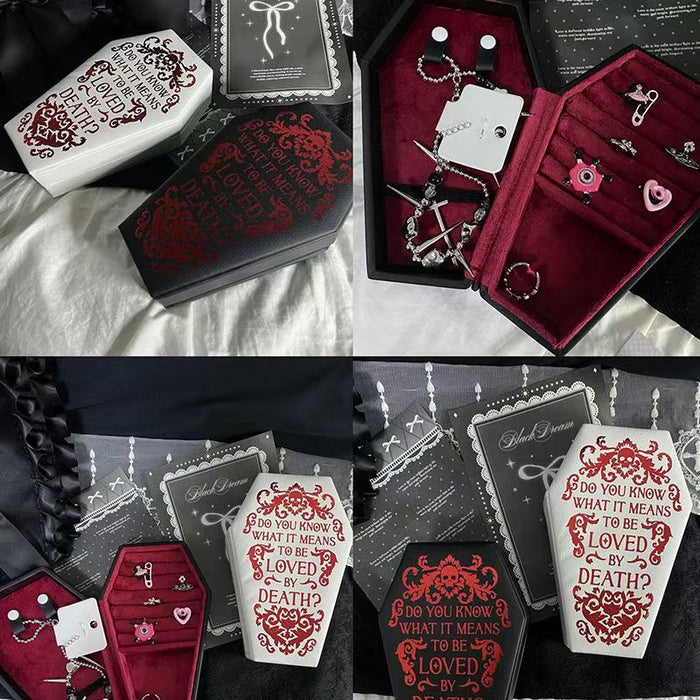 Wholesale Gothic  Coffin Jewelry Box Fashion Jewelry Accessory Decorative Storage For Earrings Rings Necklaces Boutique Resale
