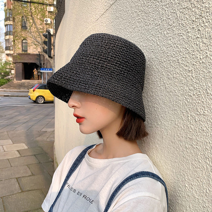 Wholesale Straw Hat Fashionable Beach Sunshade Woven Fisherman Hat