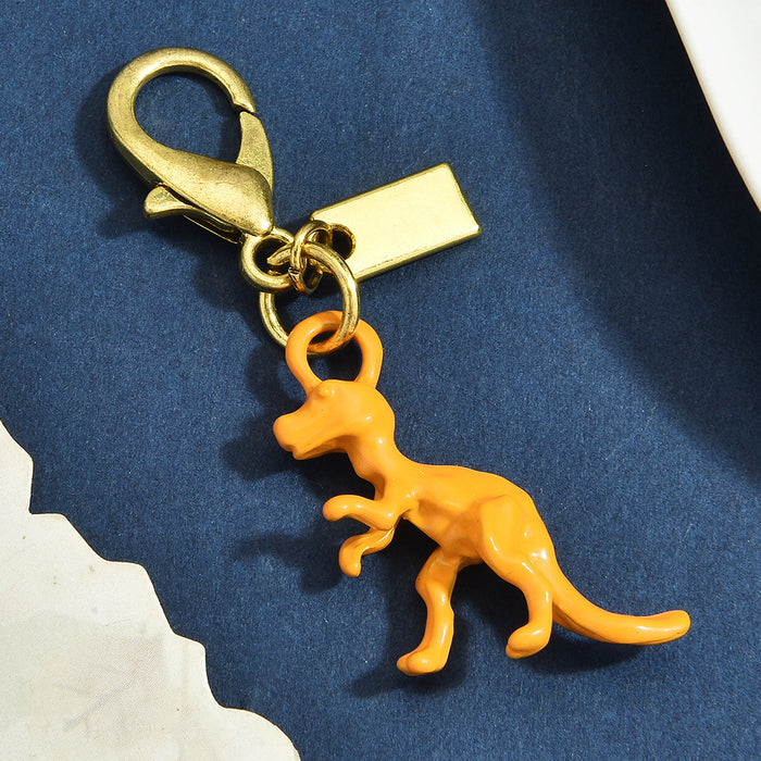 Wholesale Multi Style Dinosaur Clover Heart Animal Gold Alloy Keychain Pendant Fashion Jewelry Accessory