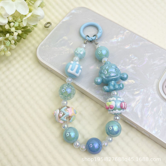 Wholesale Cartoon windmill hand-painted beads mobile phone chain bag decoration pendant accessories mobile phone chain