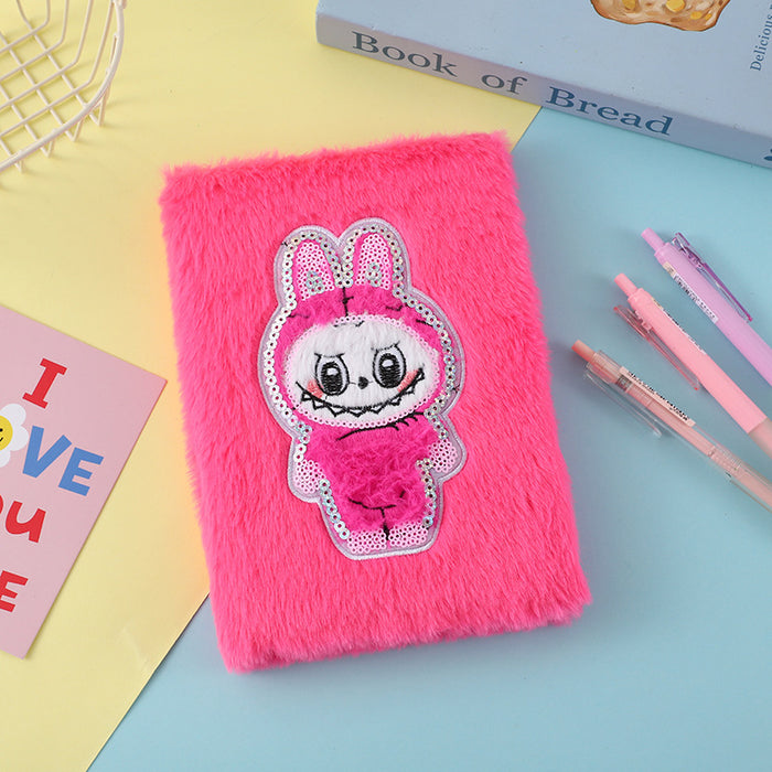 Wholesale Cartoon plush notebook,  cute candy-colored student notebook,  new children' s diary