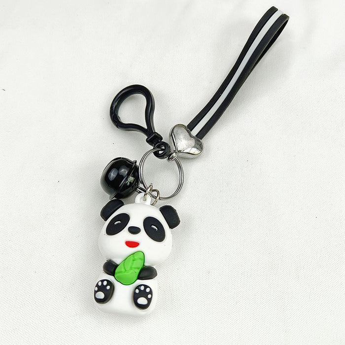 Wholesale  Cute cartoon panda keychain PVC  doll schoolbag pendant